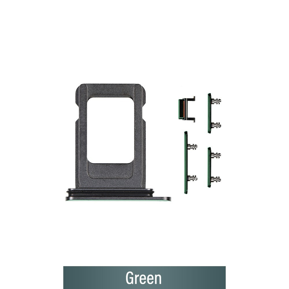 Single SIM Card Tray and Side Button for iPhone 11 Pro / 11 Pro Max-Green (Not for AU) Single SIM Card Tray and Side Button for iPhone 11 Pro / 11 Pro Max-Green (Not for AU)